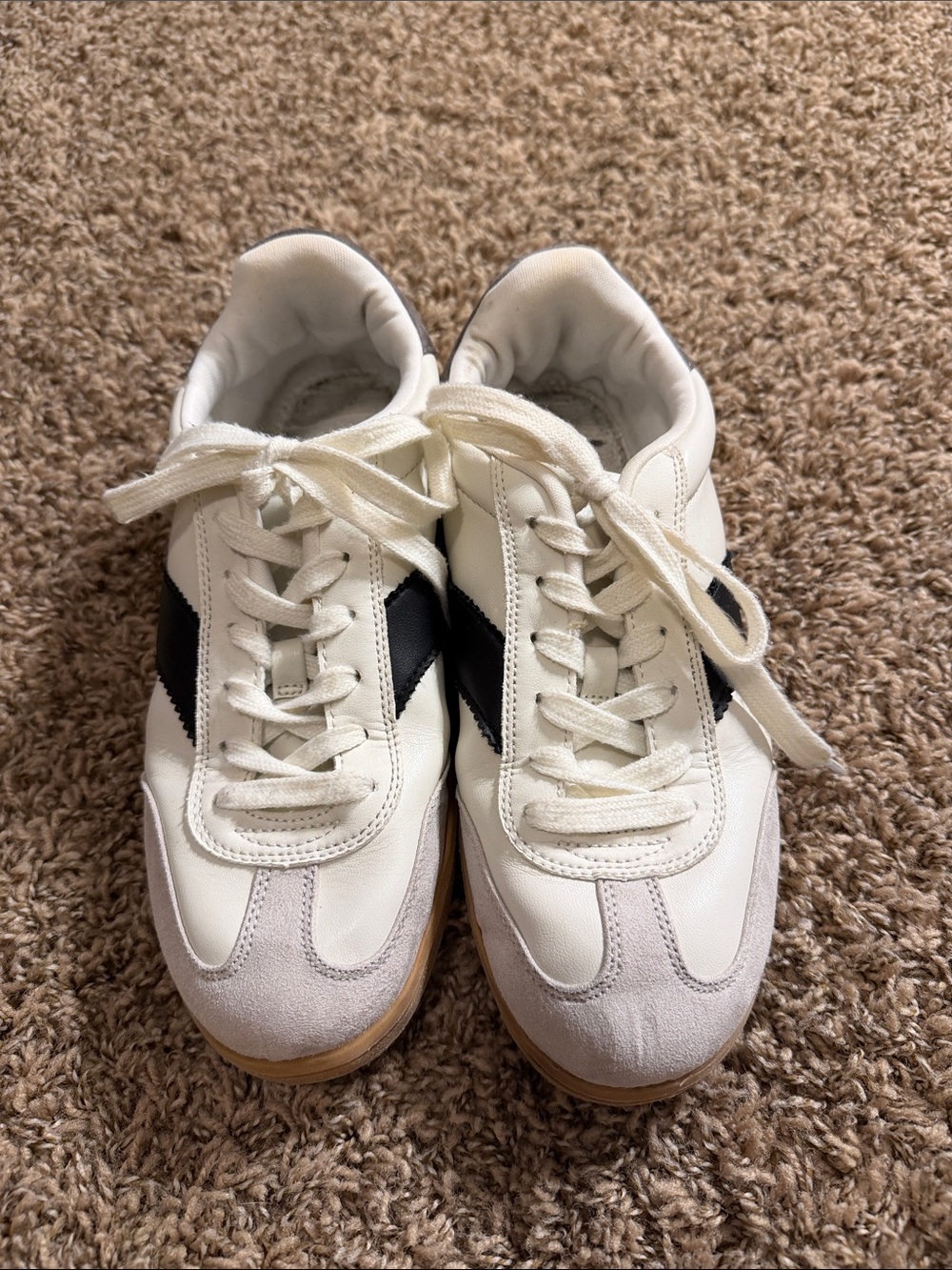 Target Women's White and Black Athletic Sneakers with Gum Outsole